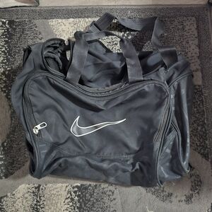 Nike Black Duffel Bag with White Logo